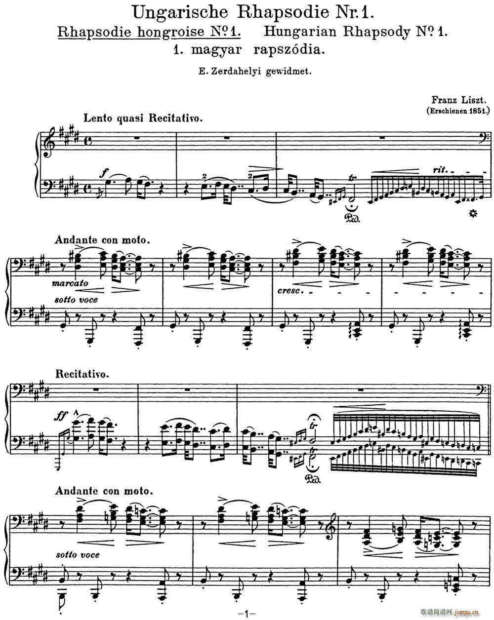 ˹  Hungarian Rhapsodies S 244 No 1(V)1