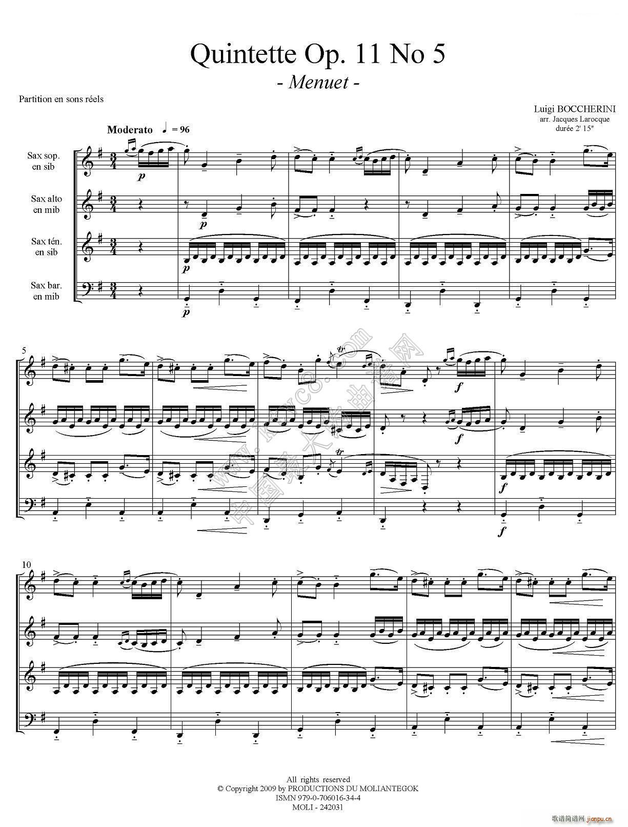 Quintette Op 11 No 5 (V)1
