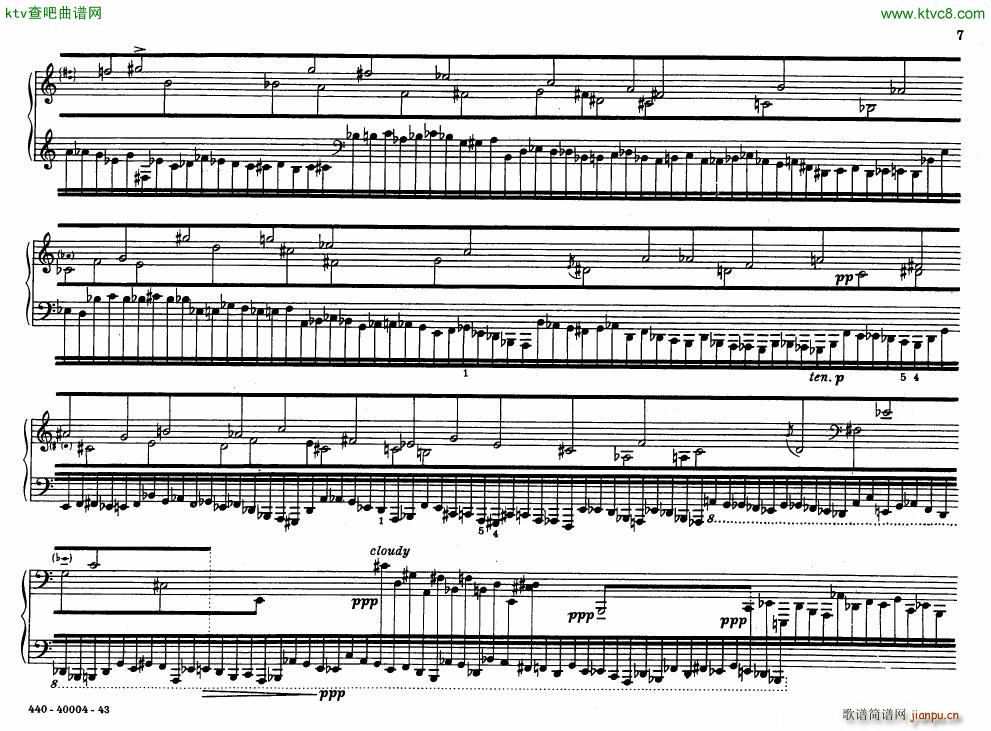 Bolcom 12 etudes for piano(V)7