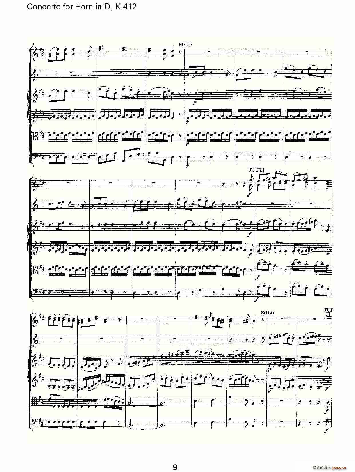 Concerto for Horn in D, K.412(ʮּ)9