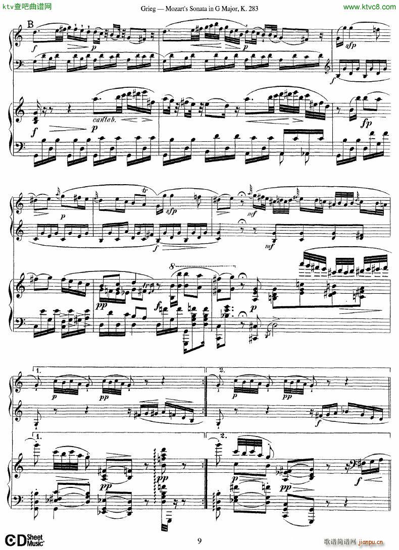 Grieg Sonata K 582 Mozart 2nd Piano Grieg(V)9
