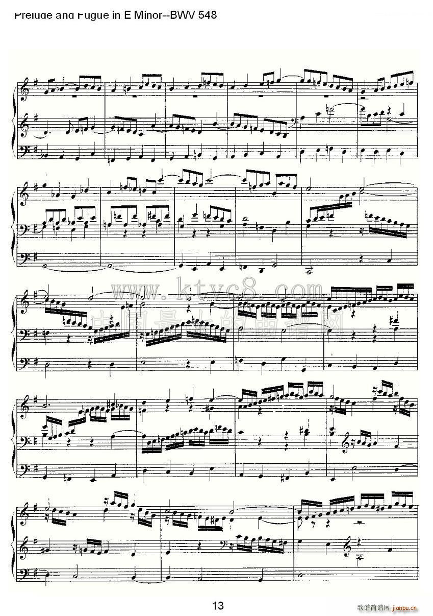 Prelude and Fugue in E Minor BWV 548 L(fng)V(ʮּ)13