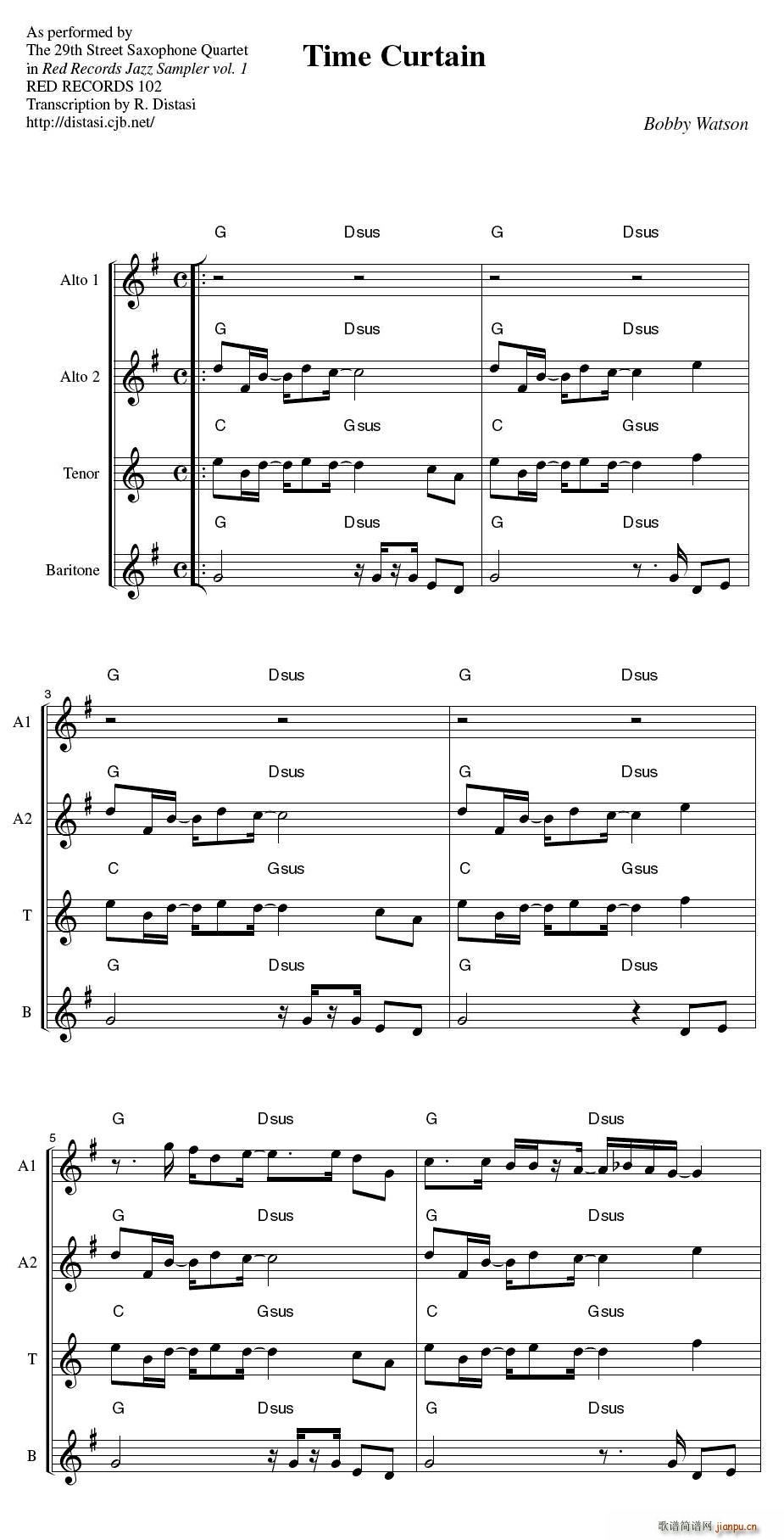 29th Street Saxophone Quartet - Time curtain(V)1