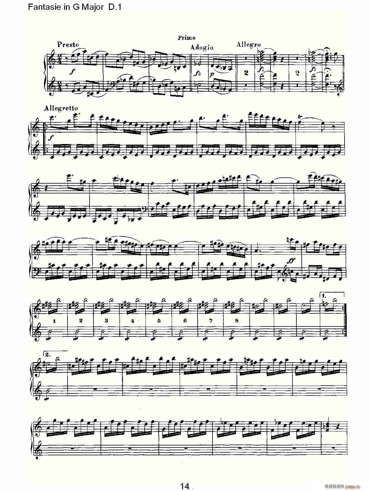 Fantasie in G Major D.1(ʮּ)14