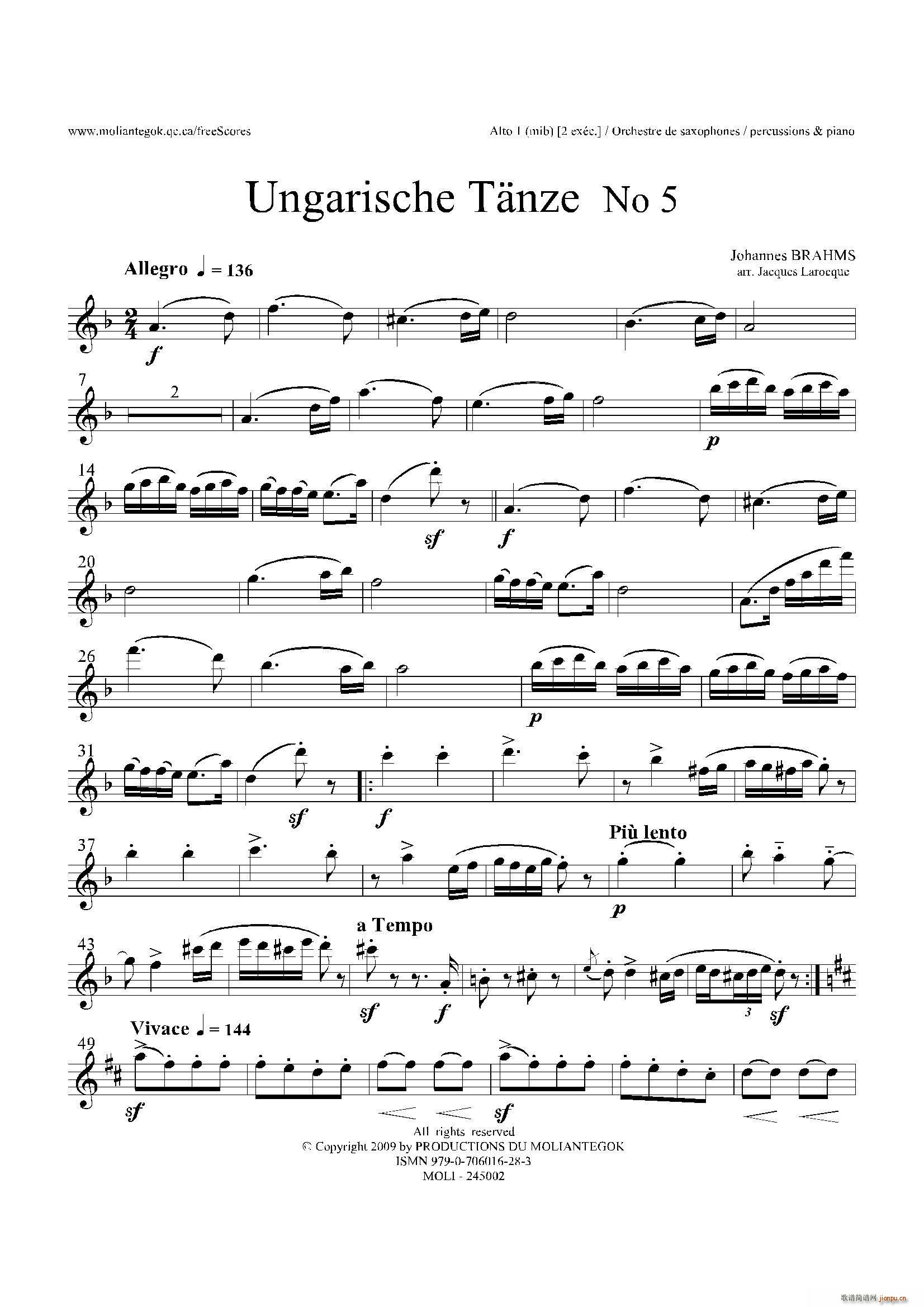 Ungarische Tnze No 5 ʮһ_˹(V)1
