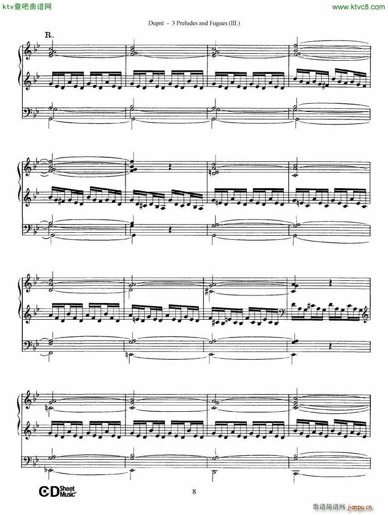 Dupr Prelude Fugue in G minor Op 7 No 3(V)8