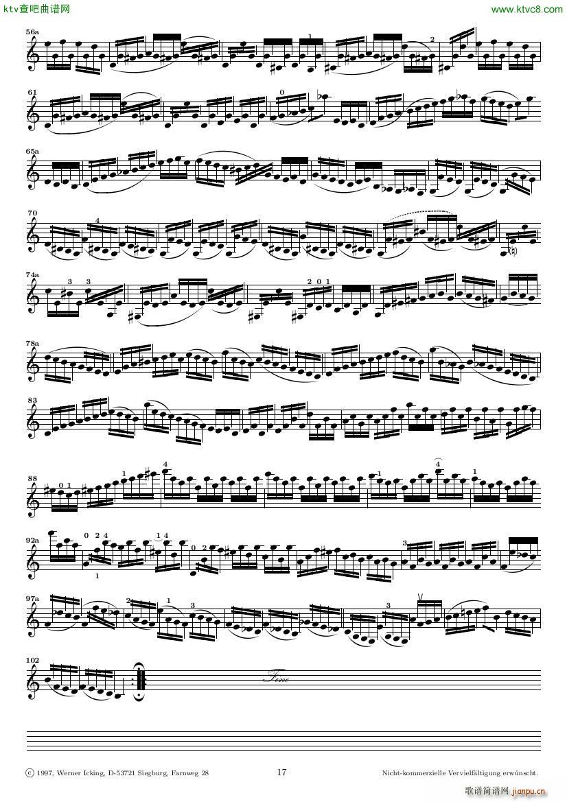 Bach JS BWV 1005 Sonata for Solo Violin in C(V)17