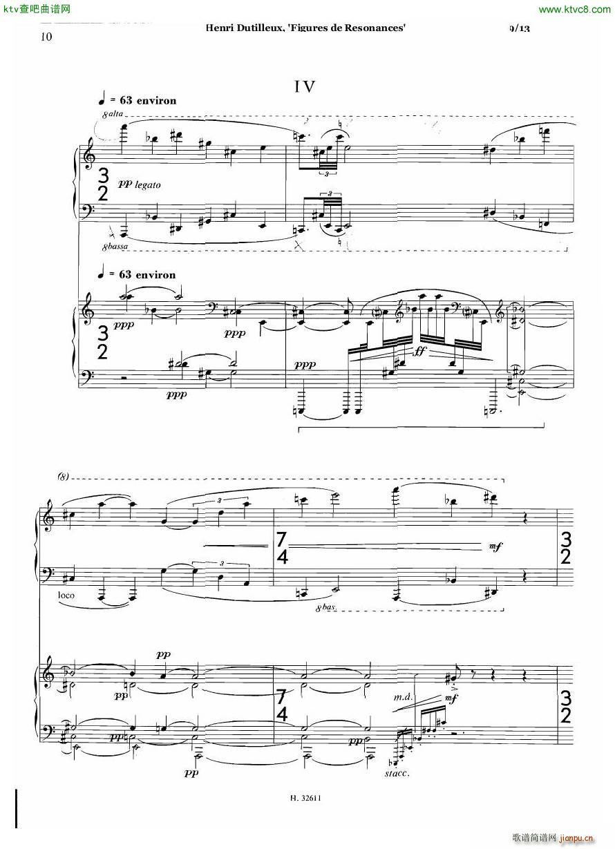 Dutilleux Figures de Rsonances for Two Pianos(V)9