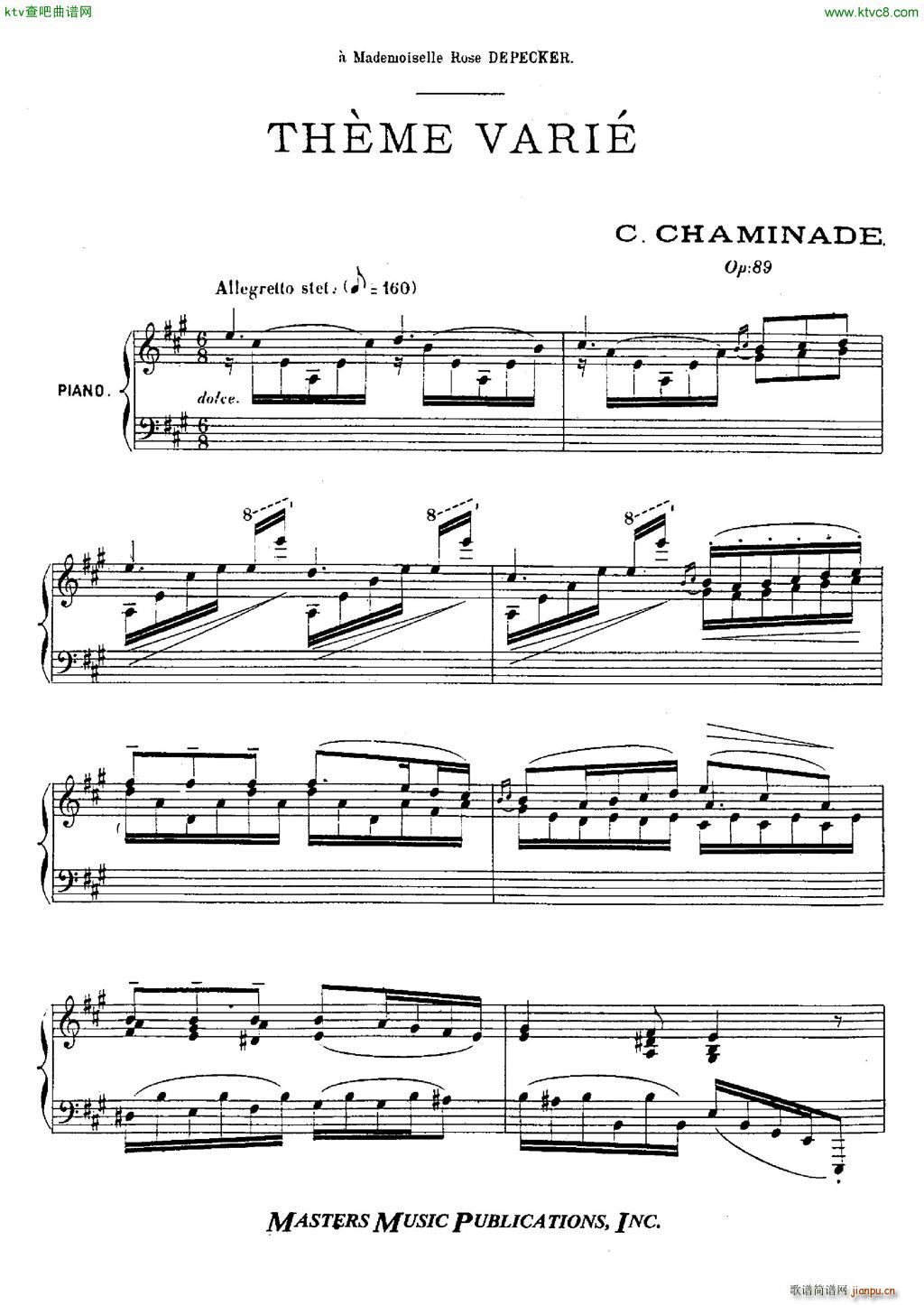 Chaminade Op 89 Thme Vari(V)1