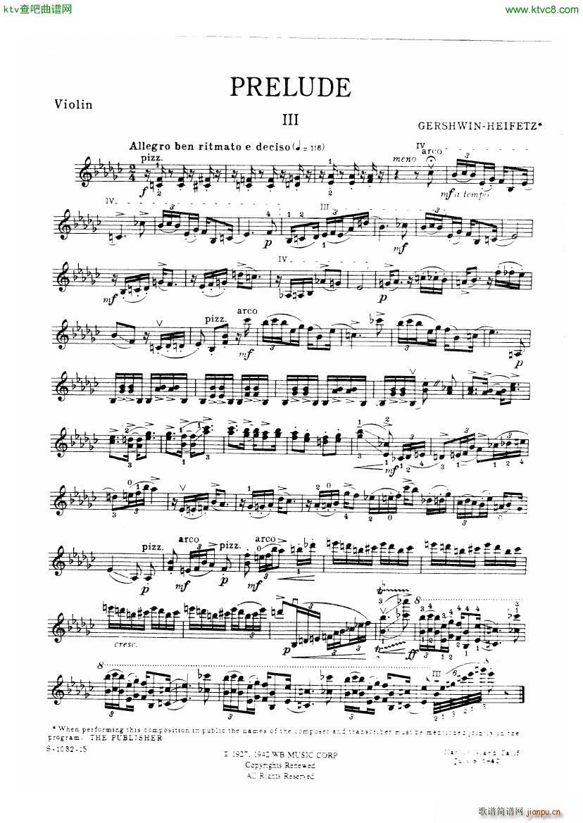 Gershwin Heifetz Preludes(V)3