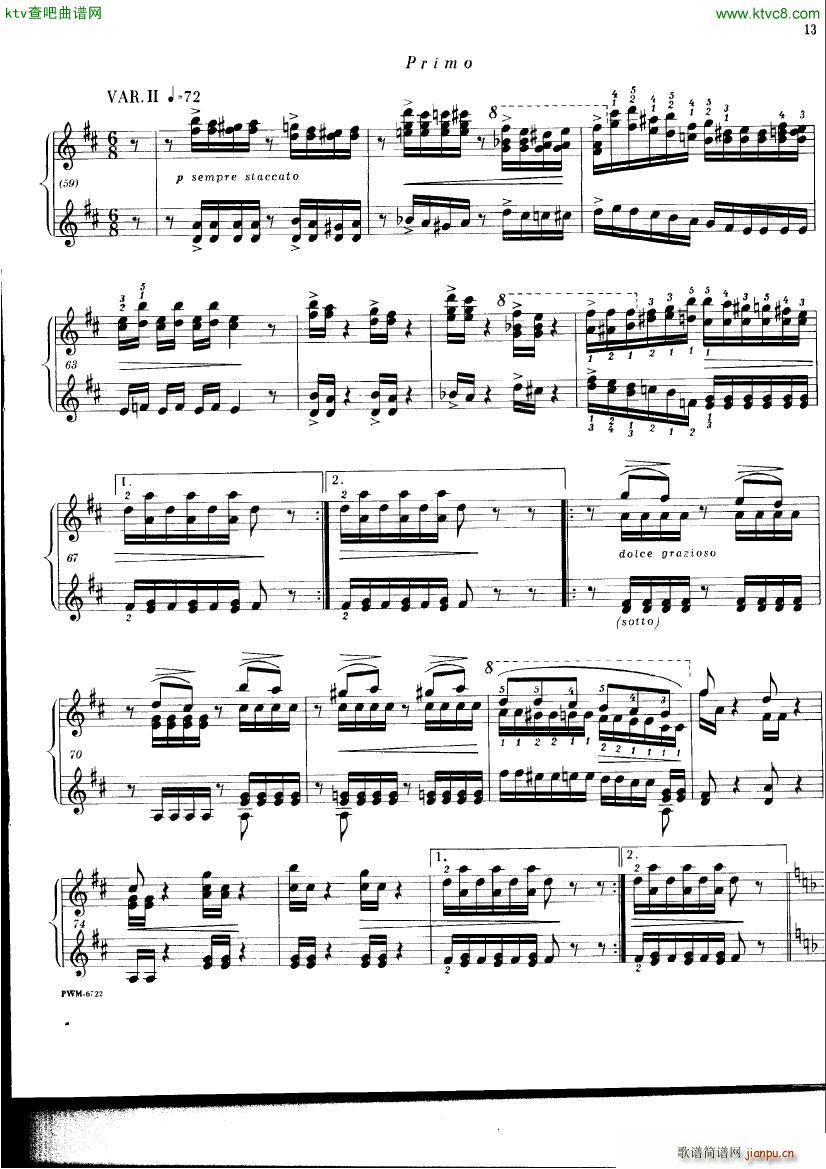 Chopin ekier variations in D(V)11