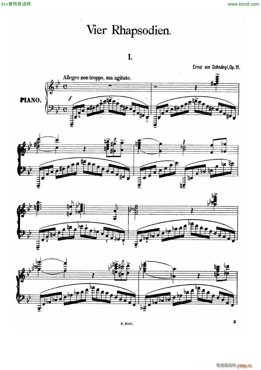 Dohnnyi op 11 Four Rhapsodies(V)1
