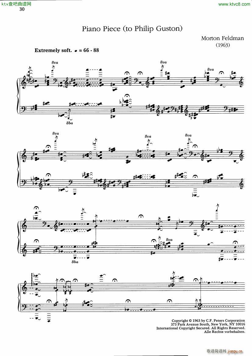 Feldman Piano Piece to Philip Guston(V)1