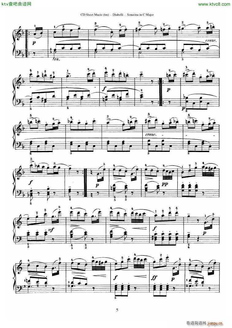 Diabelli Sonatinas Op 151 No 1 4 23P(V)10