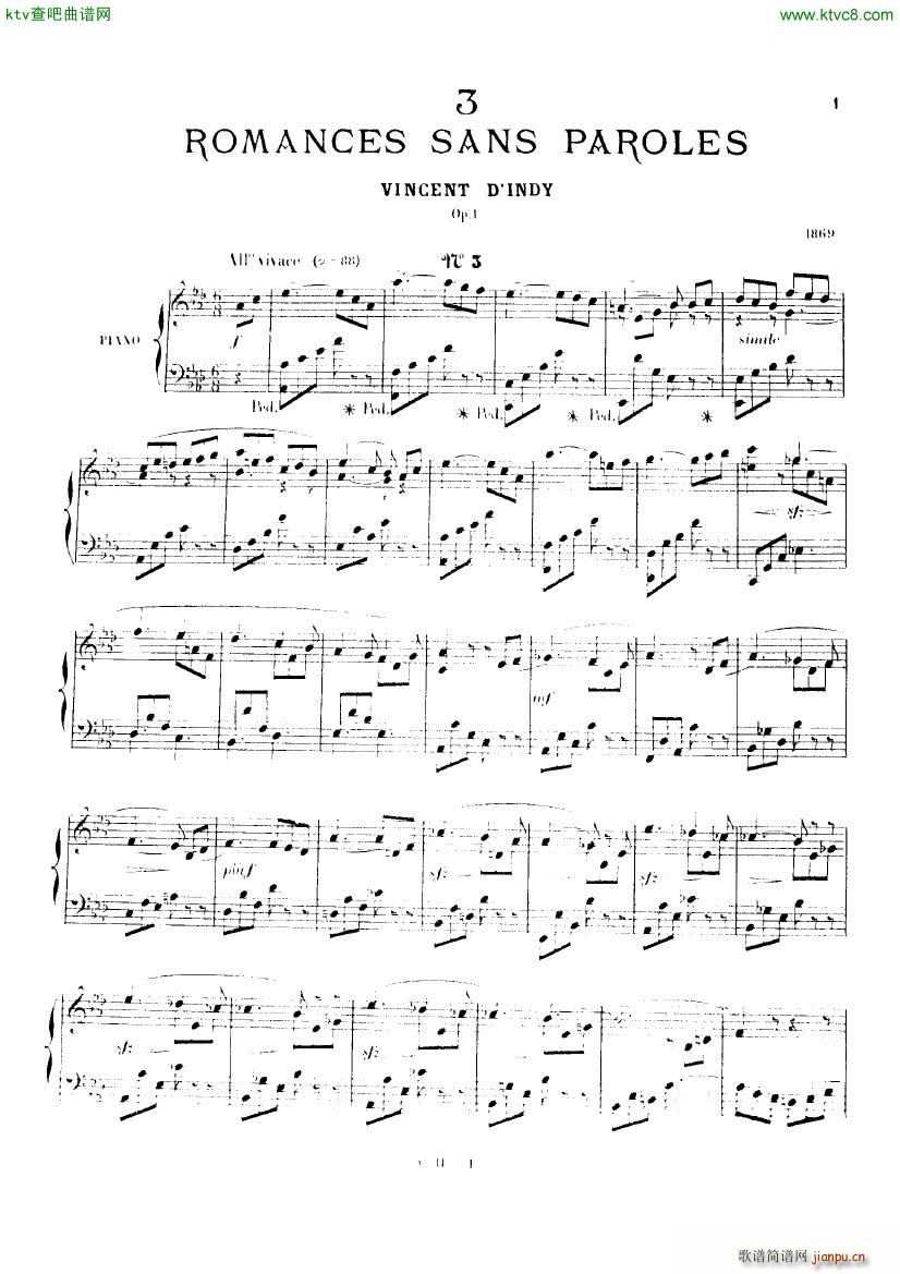 Indy Romance sans paroles opus 1(V)1