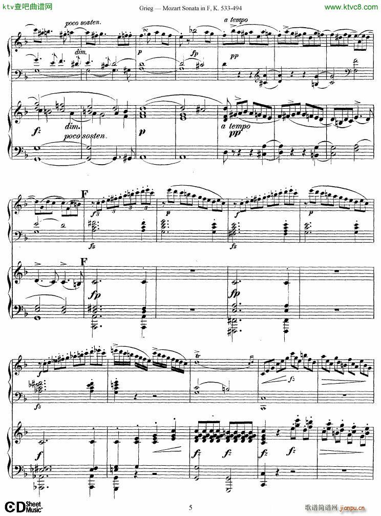 Grieg Sonata K 533 Mozart 2nd Piano Grieg(V)5