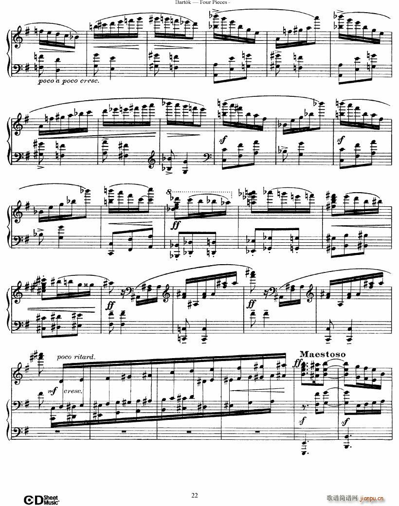 Bartok DD 71 Four Piano Pieces(V)22