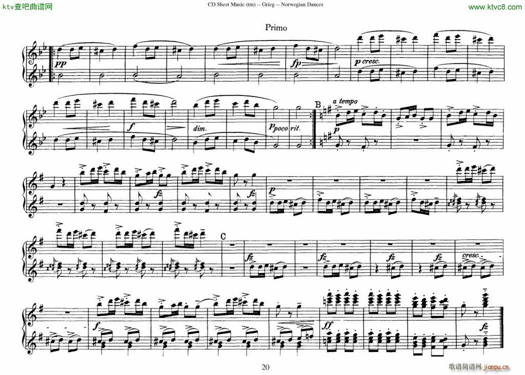 Grieg Norwegian Dance Op 35 1 4 Duet(V)20