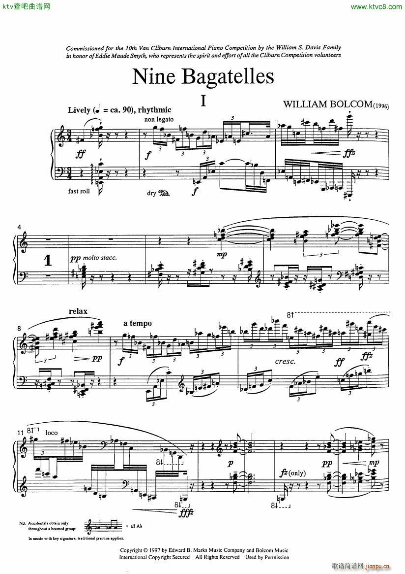 Bolcom 9 Bagatelles(V)3