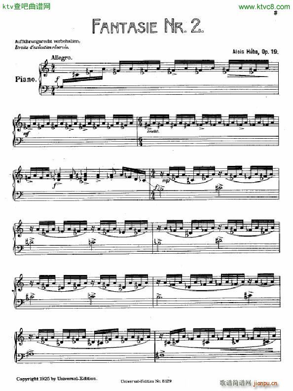 Haba fantasia no 2 im vierteltonsystem op 19(V)1