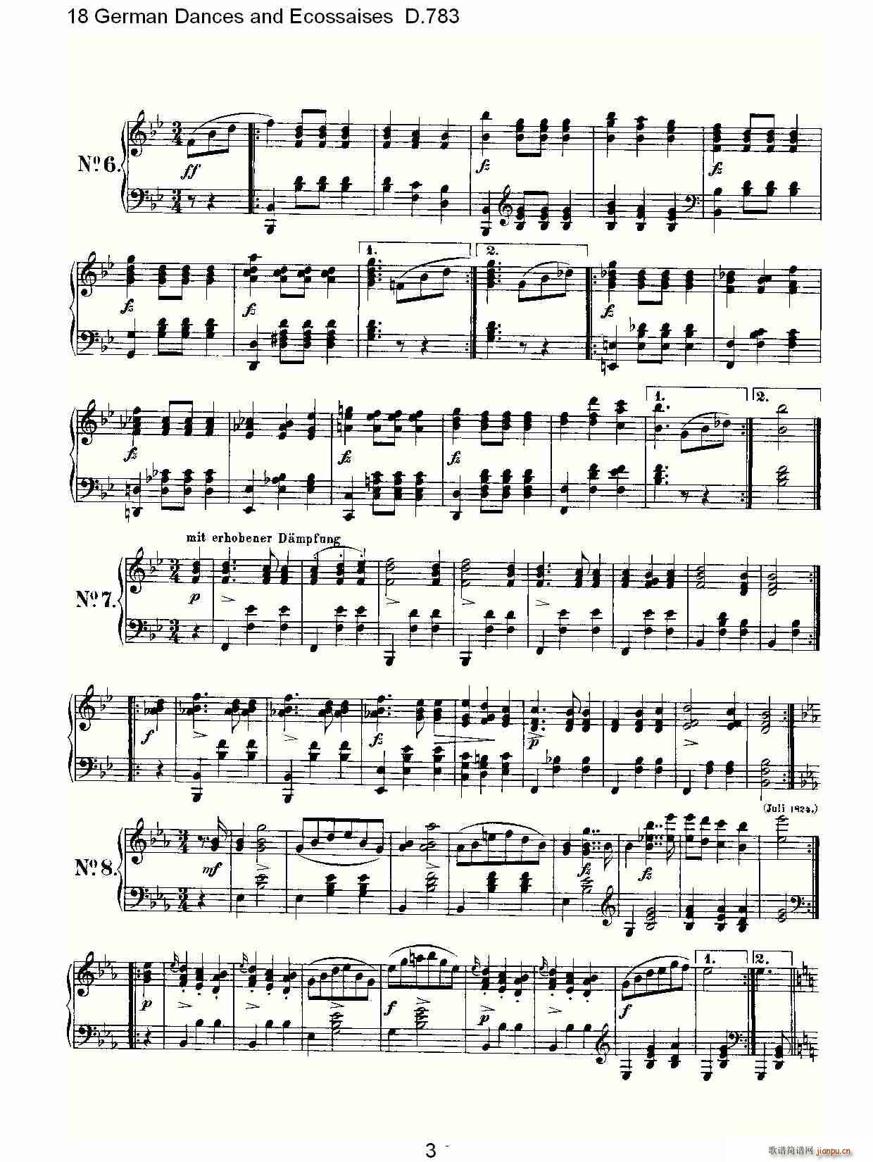 18 German Dances and Ecossaises D.783(ʮּ)3
