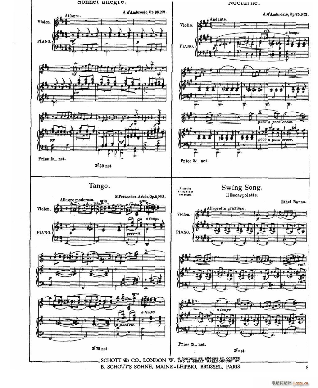 Bowen Barcarolle for violin and piano(V)23