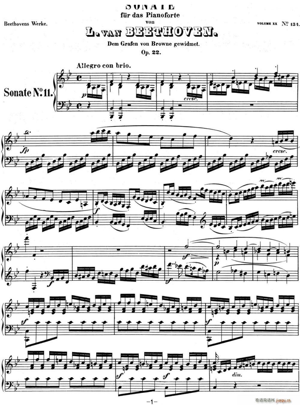 ؐQ11 B{(dio) Op 22 B flat major(V)1