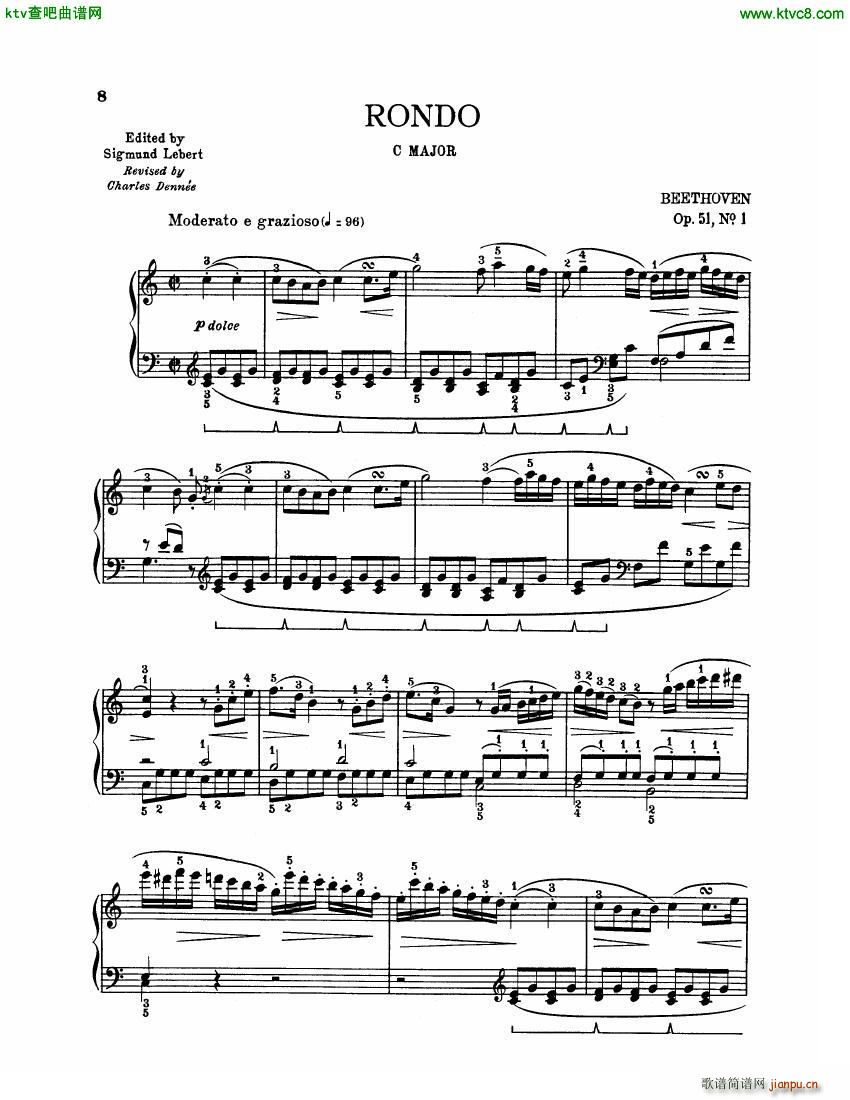 Beethoven op 51 no 1 Rondo in C major(V)1