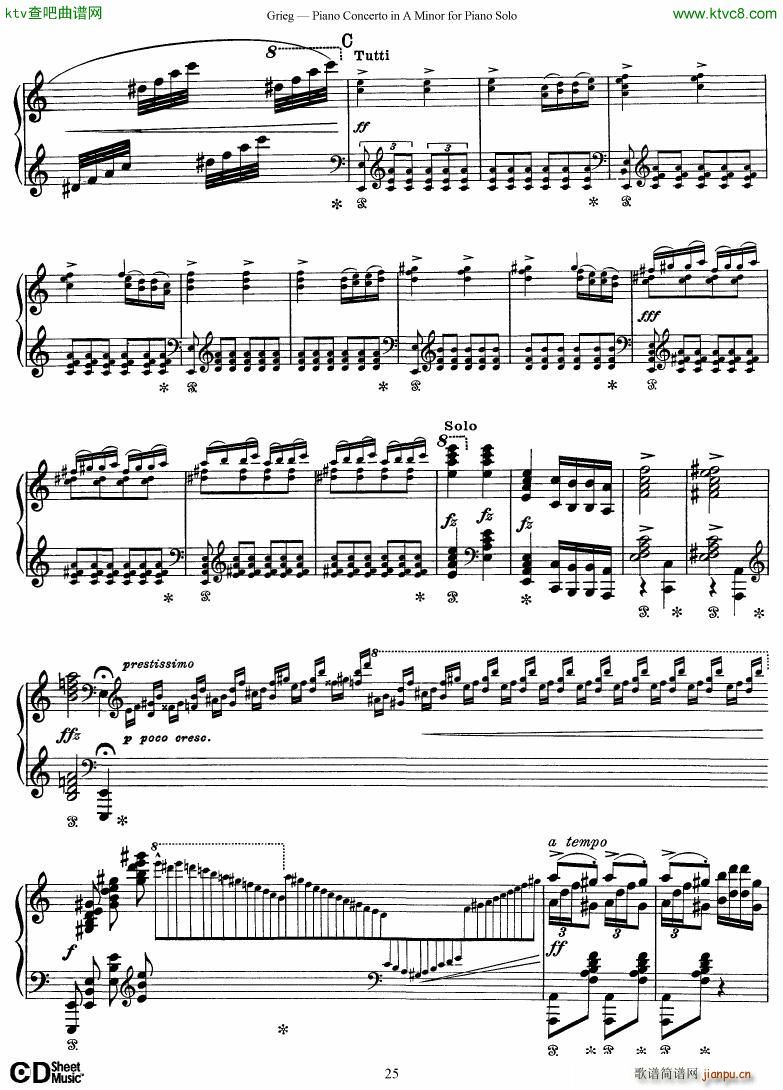 Grieg Piano Concerto solo arr 2 byGrieg(V)25