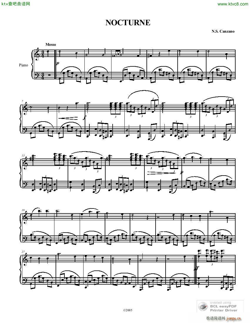 Canzano Nico Nocturne No 5 in A minor(V)1
