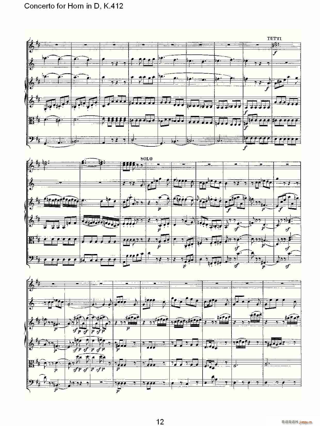 Concerto for Horn in D, K.412(ʮּ)12