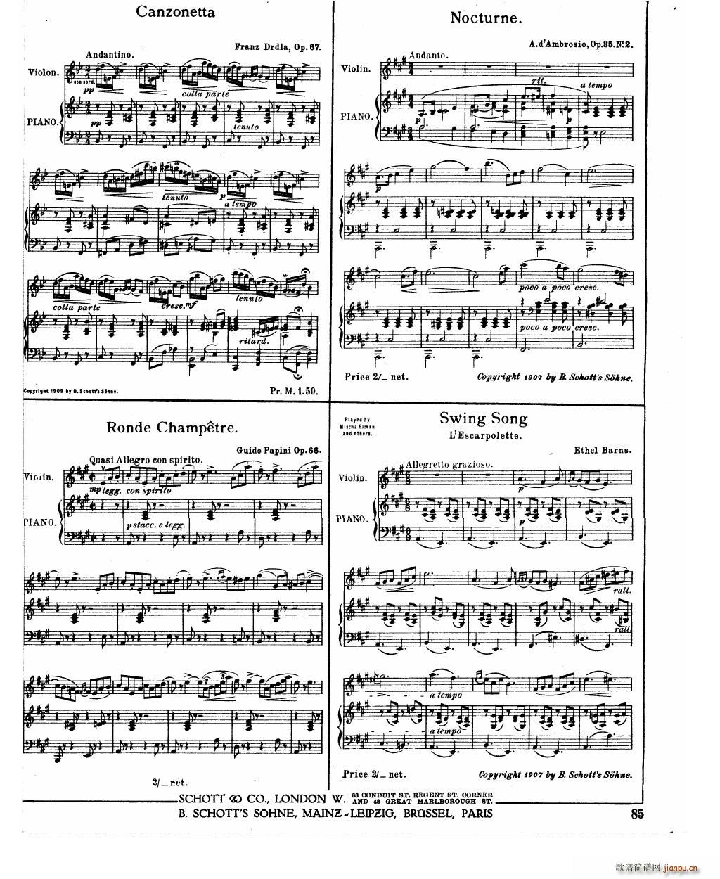 Bowen Barcarolle for violin and piano(V)24