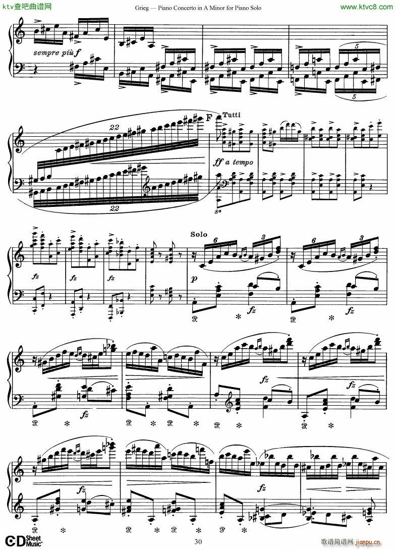 Grieg Piano Concerto solo arr 2 byGrieg(V)30