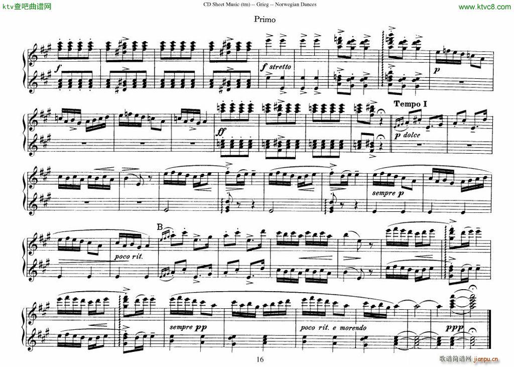 Grieg Norwegian Dance Op 35 1 4 Duet(V)16