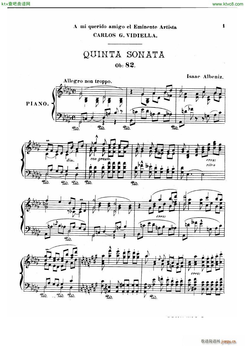 Albeniz op 82 Piano Sonata no 5(V)1