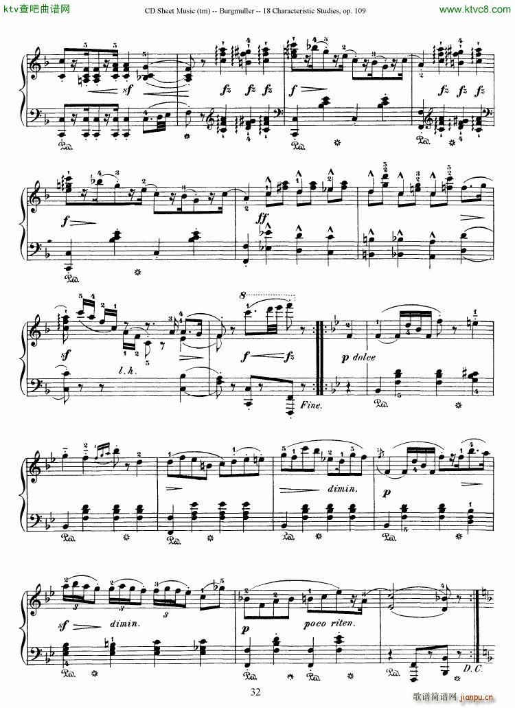 Burgmuller 18 characteristic studies op109(V)32