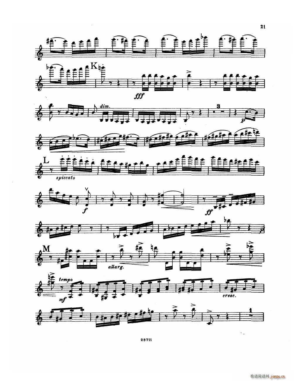 Bowen Suite for violin and piano violin part(V)21