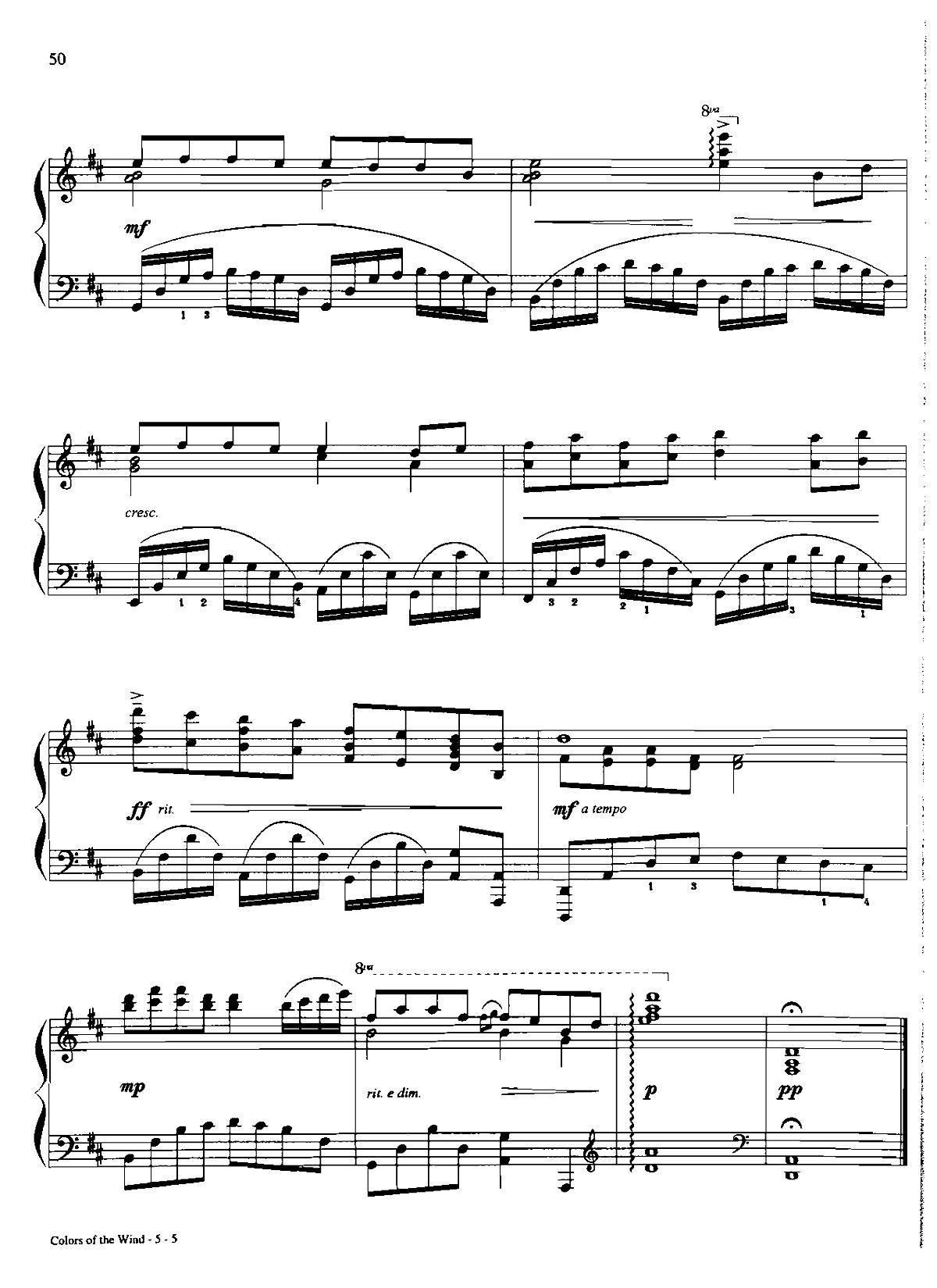 colors of the wind Dan Coates {(dio) (V)5