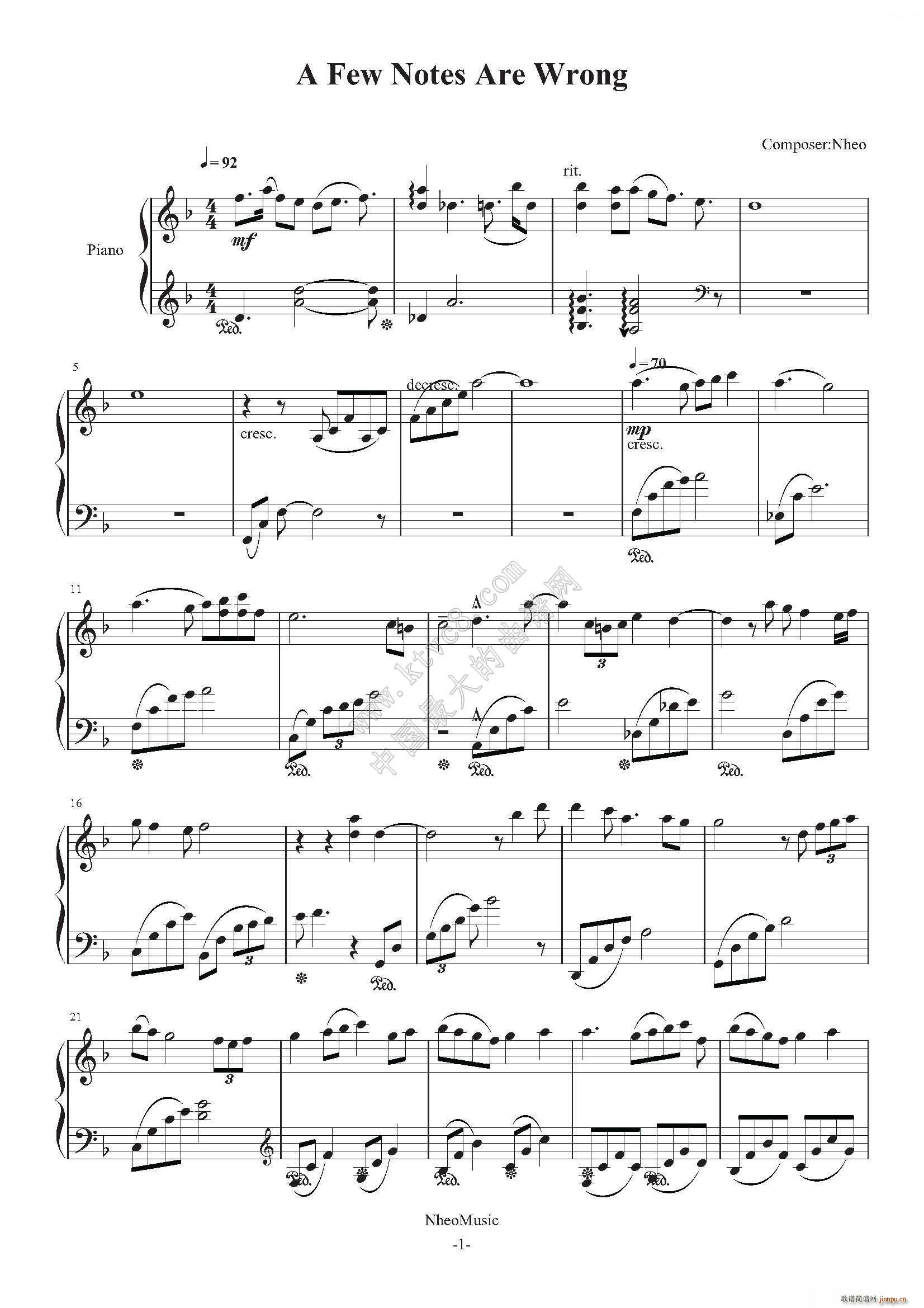 A Few Notes Are Wrong(V)1