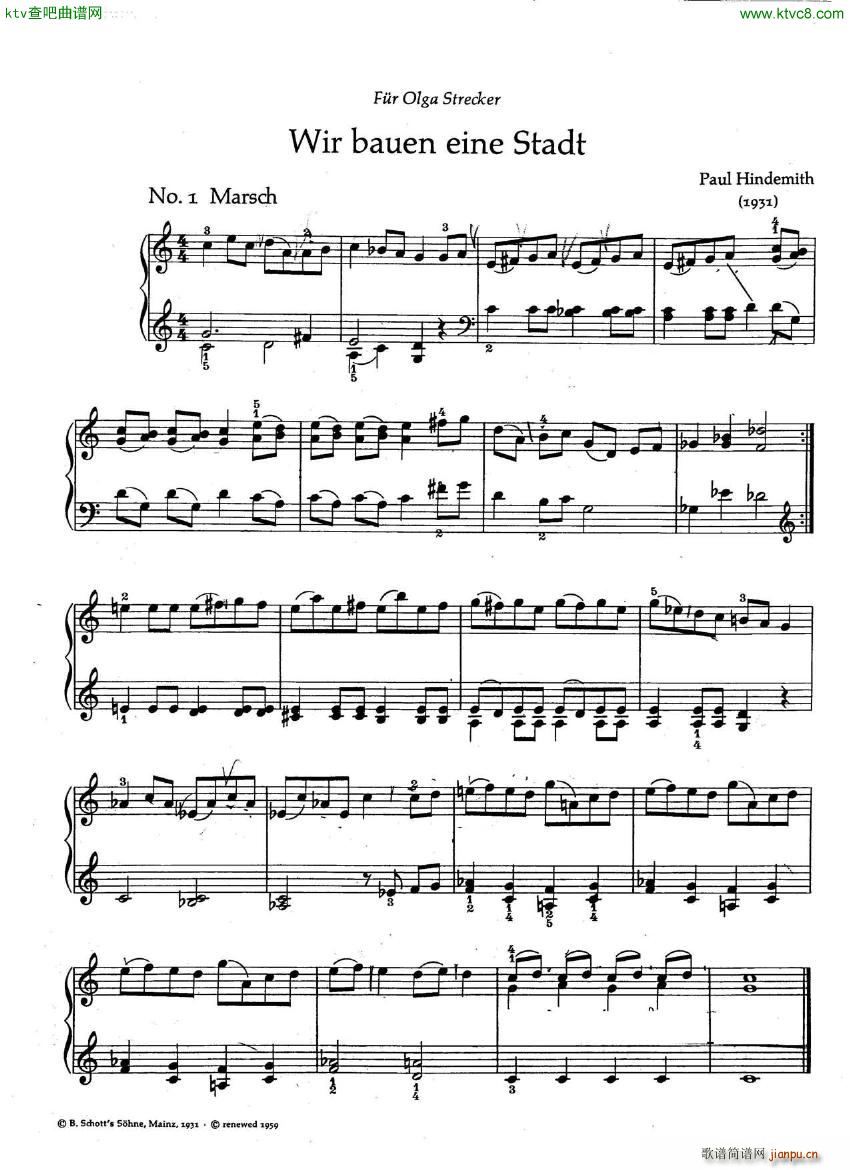Hindemith Wir Bauen Eine Stadt pf(V)1