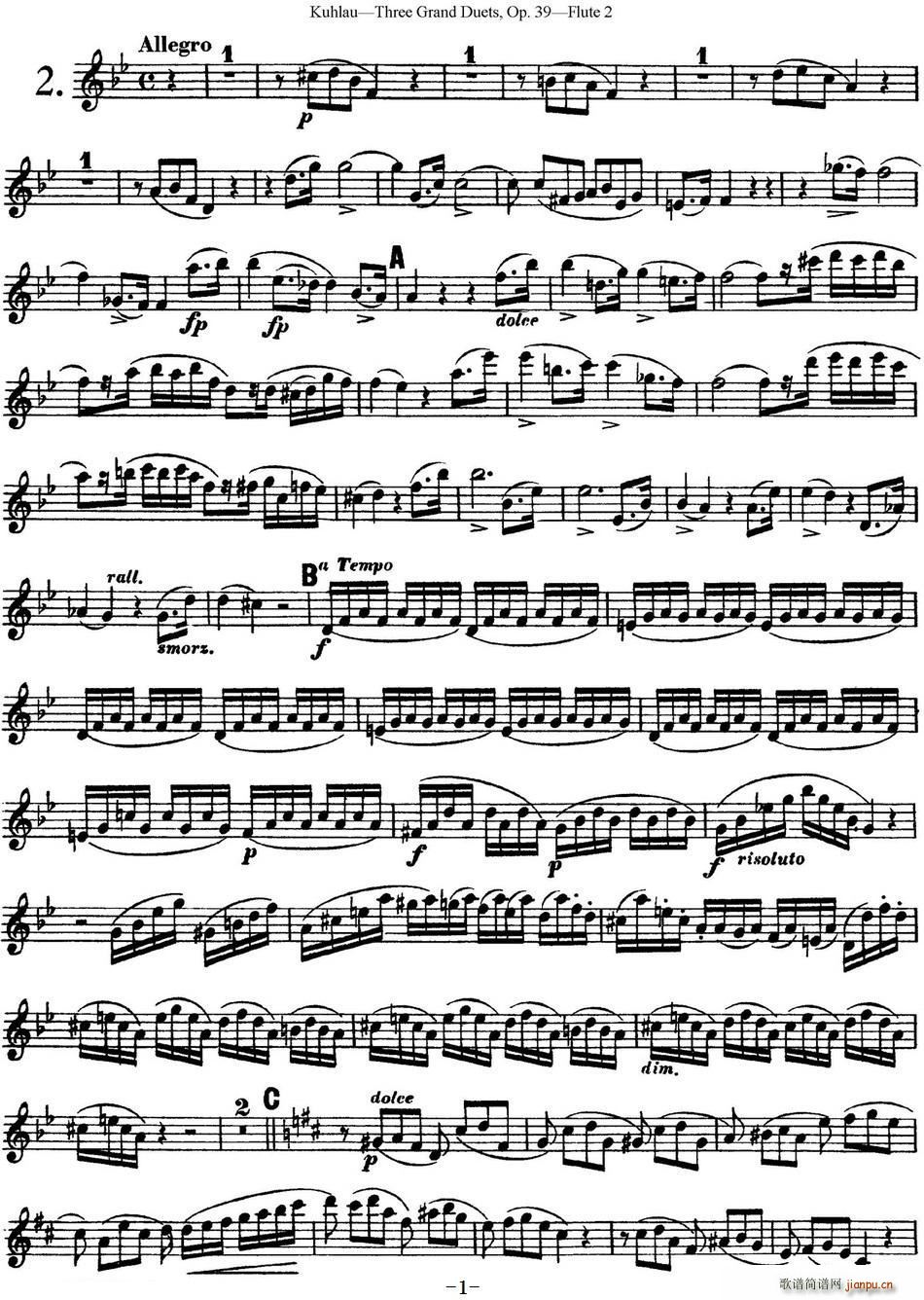 LѶOp 39 Flute 2 No 2(ѺV)1