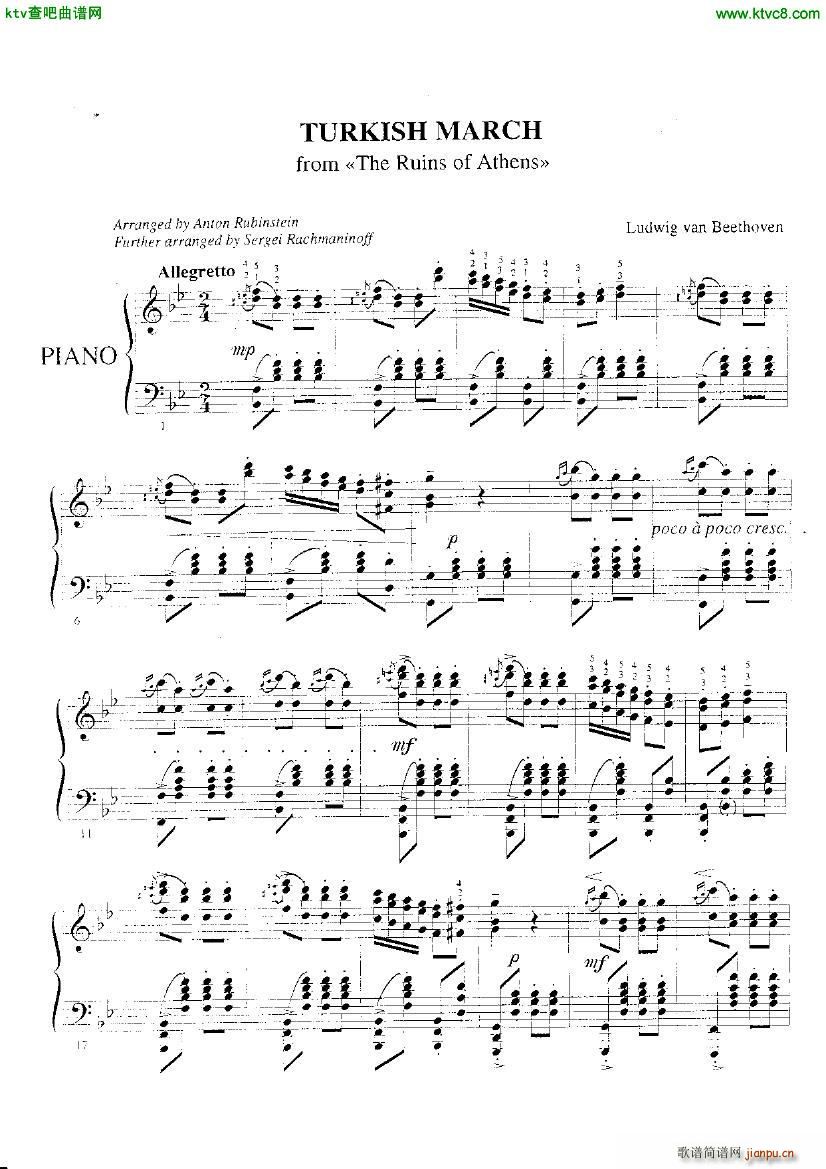 Beethoven Rubinstein Rachmaninov Turkish March(V)1