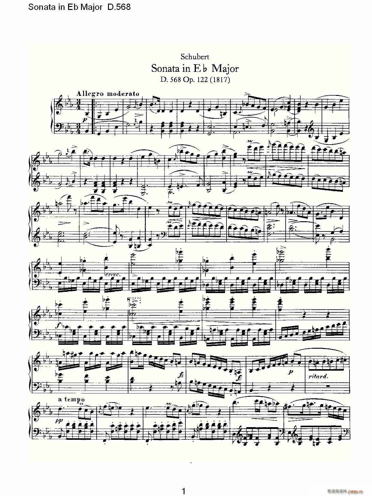 Sonata in Eb Major D.568(ʮּ)1