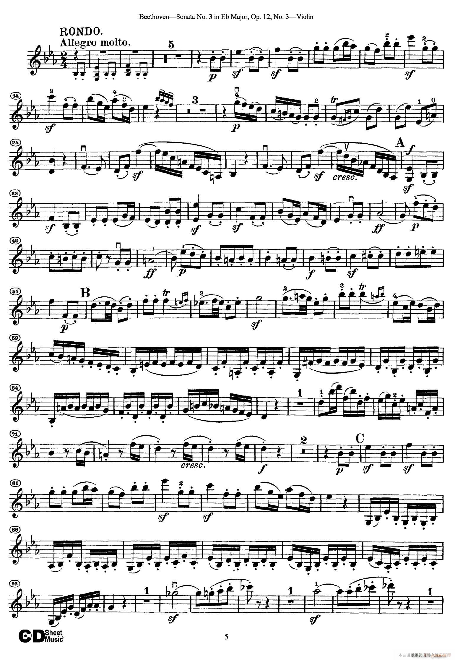 A{(dio)ڶСQ Sonata No 2 in A Major Op 12 No 2(СV)5