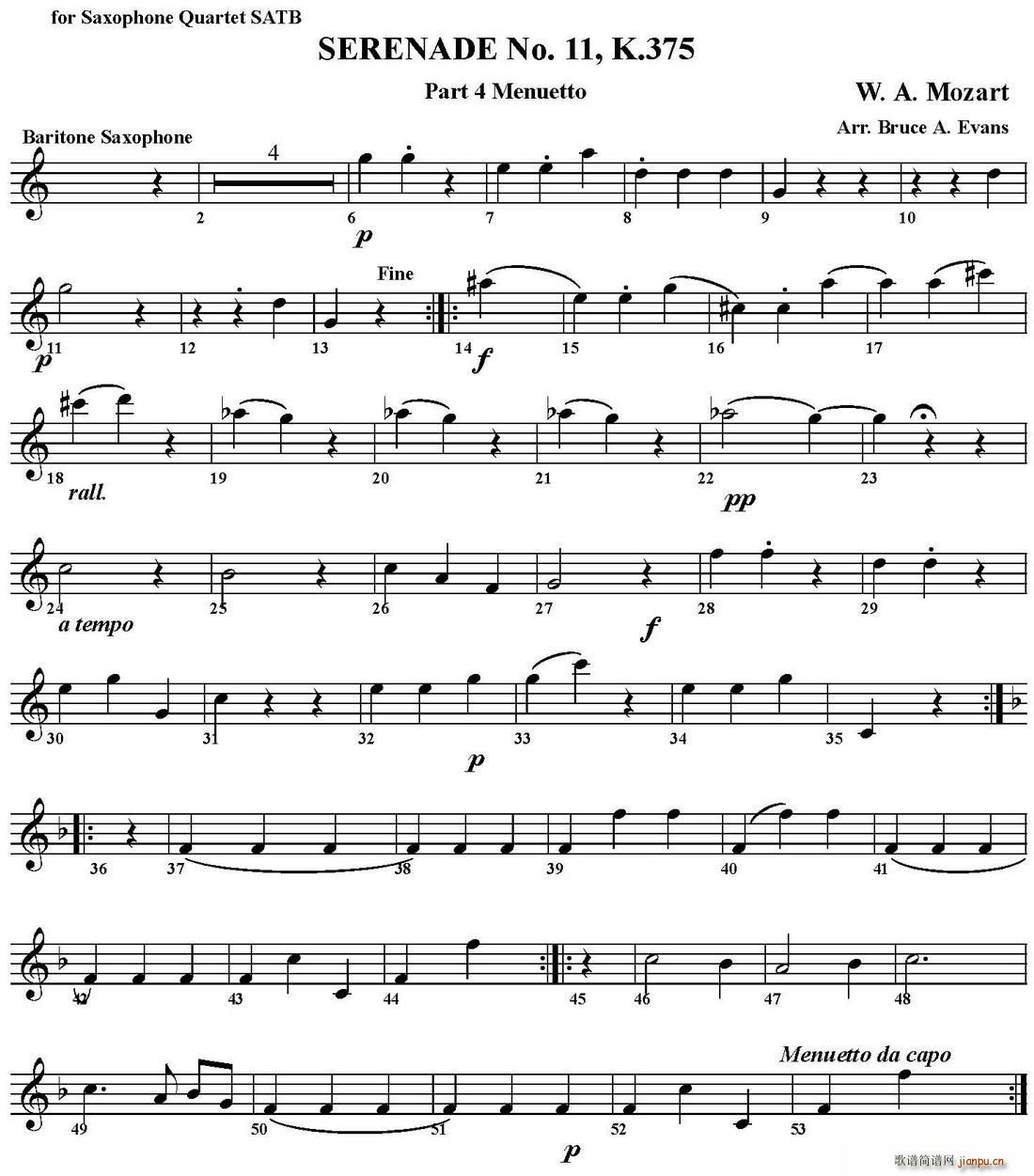 SERENADE No 11 K 375 Part 4 Menuetto  ϵ_˹(V)1