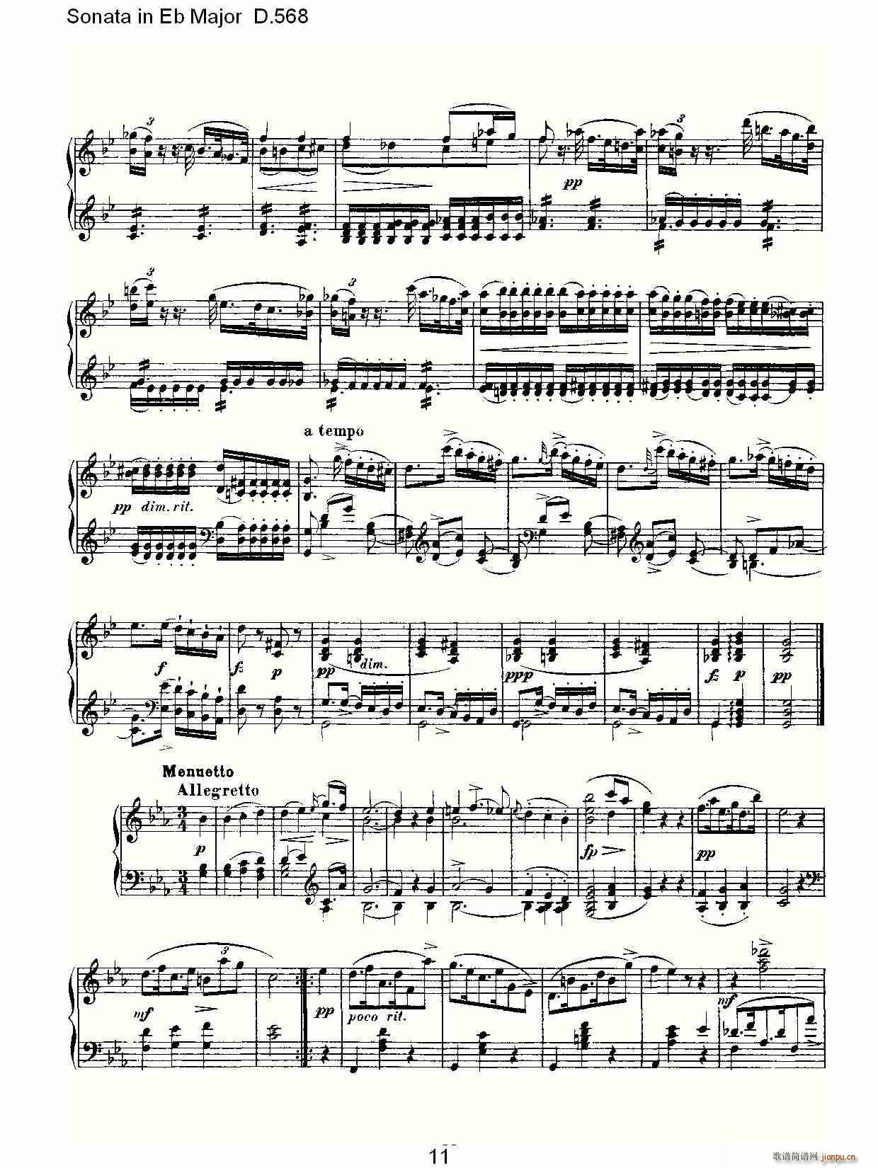 Sonata in Eb Major D.568(ʮּ)11