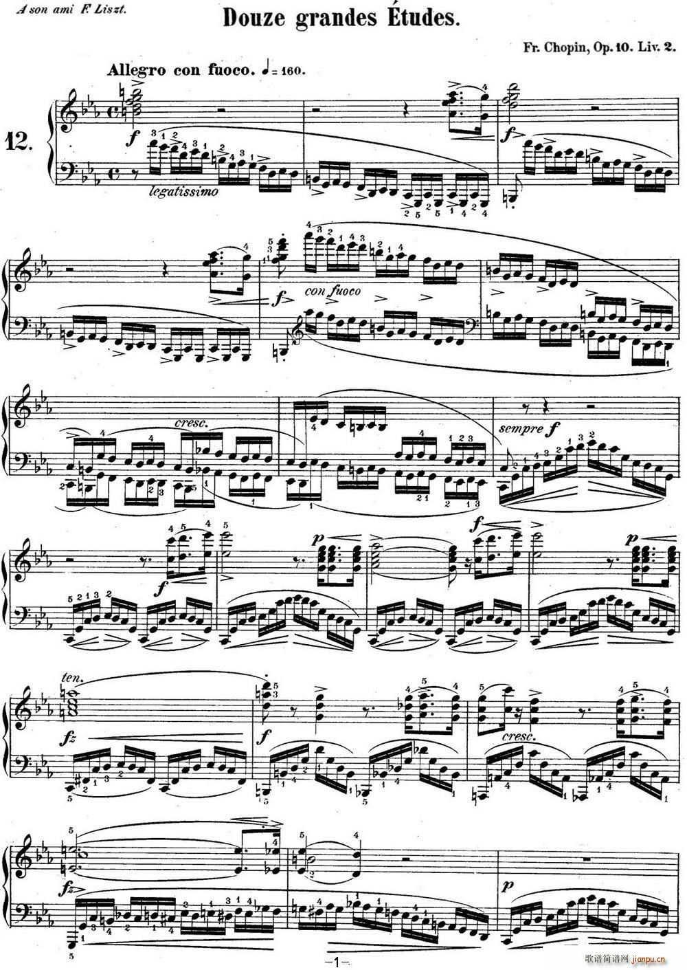 Ф(x)12 Op 10 No 12  cС{(dio) C minor Revolutionary(V)1