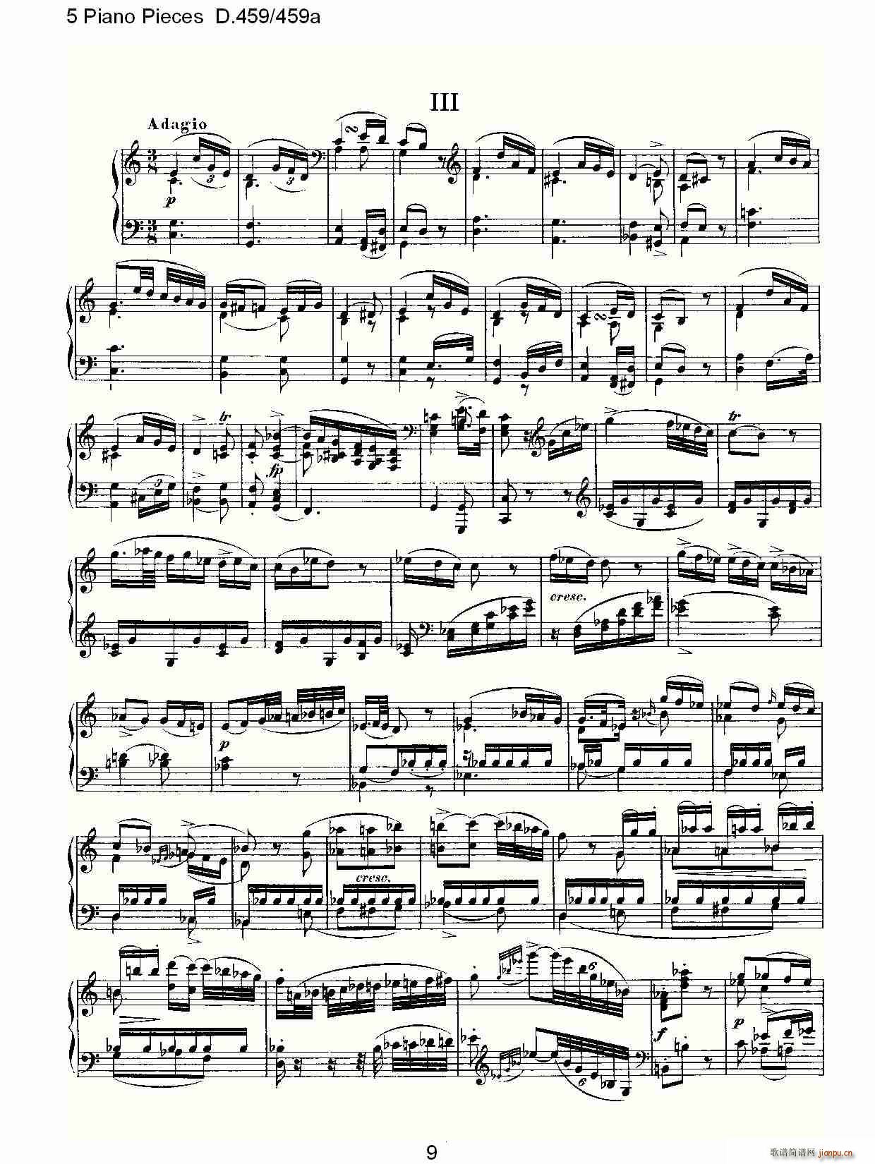 5 Piano Pieces D.459459a(V)9