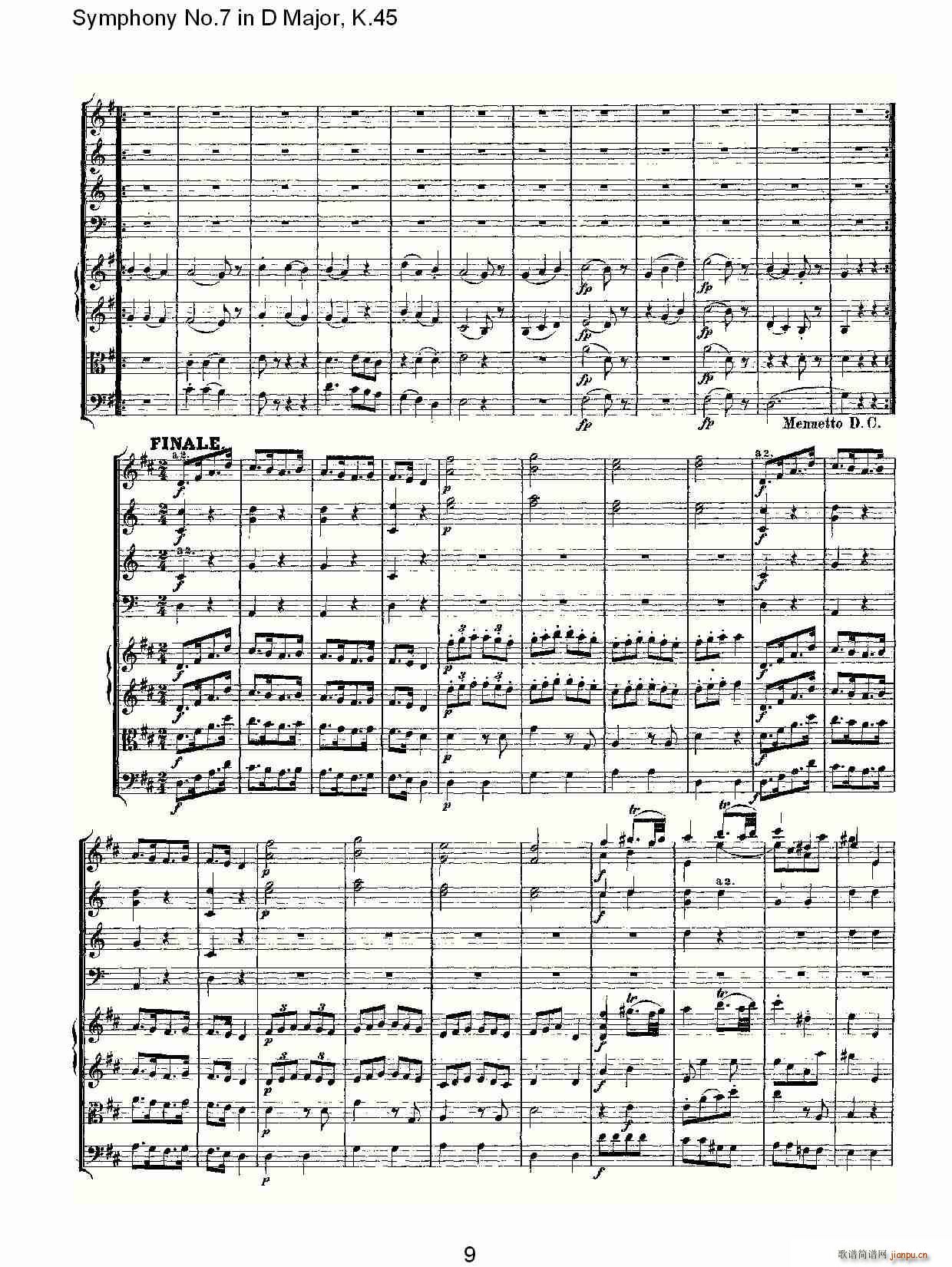 Symphony No.7 in D Major, K.45(ʮּ)9