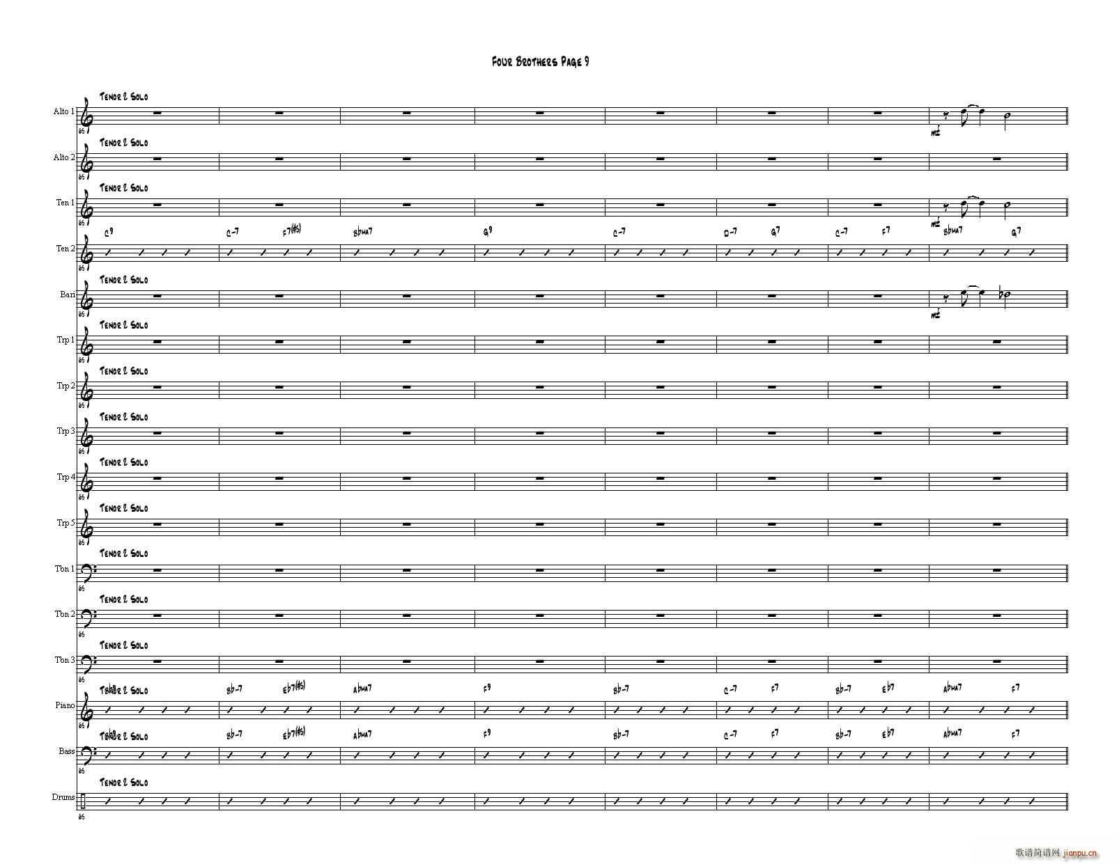 Four Brothers Big Band score(V)9